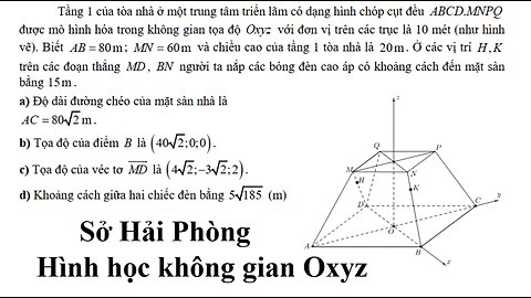 Sở Hải Phòng: Tầng 1 của tòa nhà ở một trung tâm triển lãm có dạng hình chóp cụt đều .ABCD MNPQ