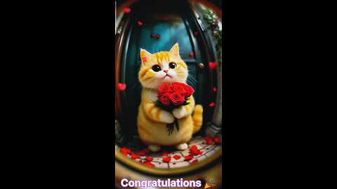 congratulations with cat #petvideos #prediction #california #foryou #kidsvideo #childrenvideos