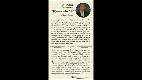 Learn American English with Barach obama's speech "discover" what
