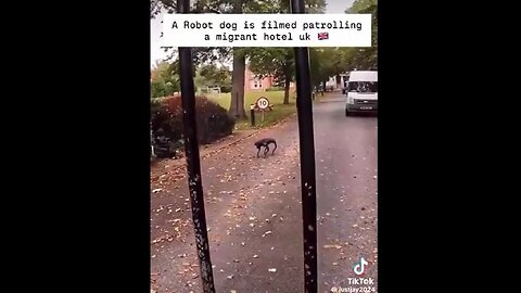 Robot Dog Patrolling Illegal Migrant Hotel in the UK