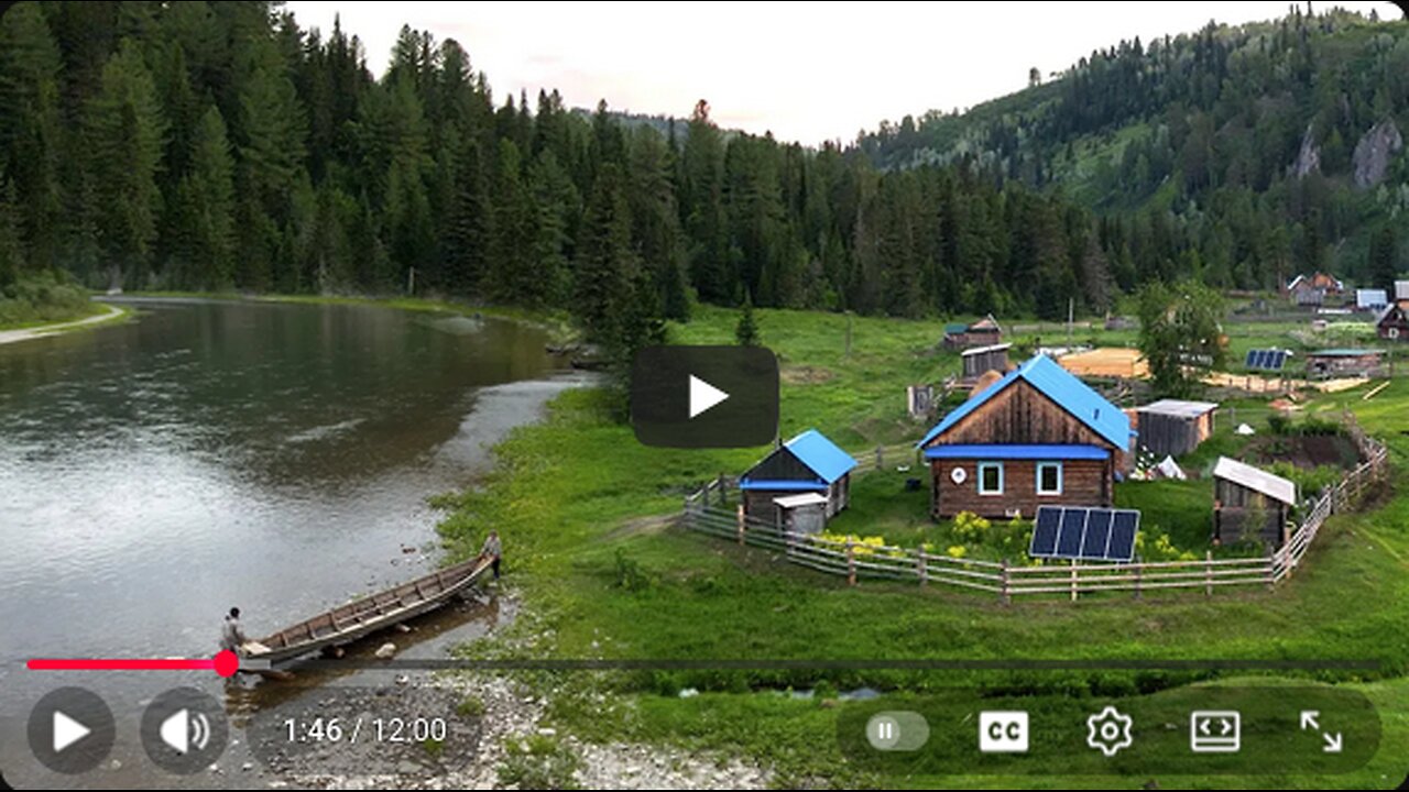 Far From Civilization In Russia. Remote Taiga Village without roads and communication