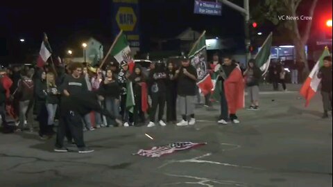 Immigrants in Oxnard, CA Burning US Flag! You want to let more in? Or Deport them all?!?