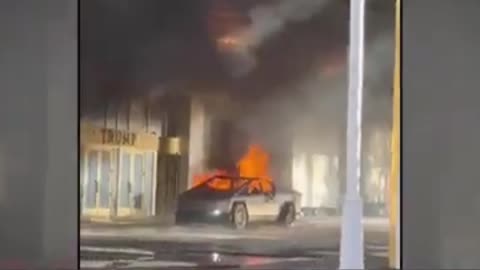 Cybertruck Erupts in Flames Near Trump Hotel