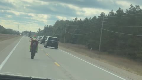 The Grinch Pops Motorcycle Wheelies