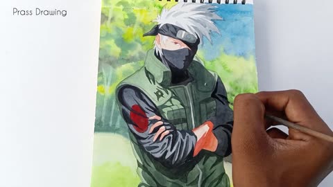 Kakashi Hatake Drawing with my expensive watercolours __ How to draw Kakashi Hatake.