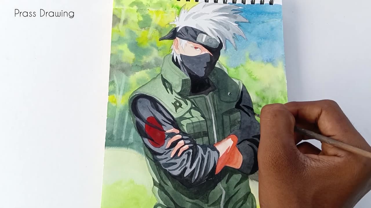 Kakashi Hatake Drawing with my expensive watercolours __ How to draw Kakashi Hatake.