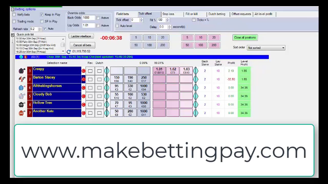 In running trading example two