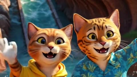 DUCATI & RACER ~ Where are you going to next? 🎢 #animation #cat #funny