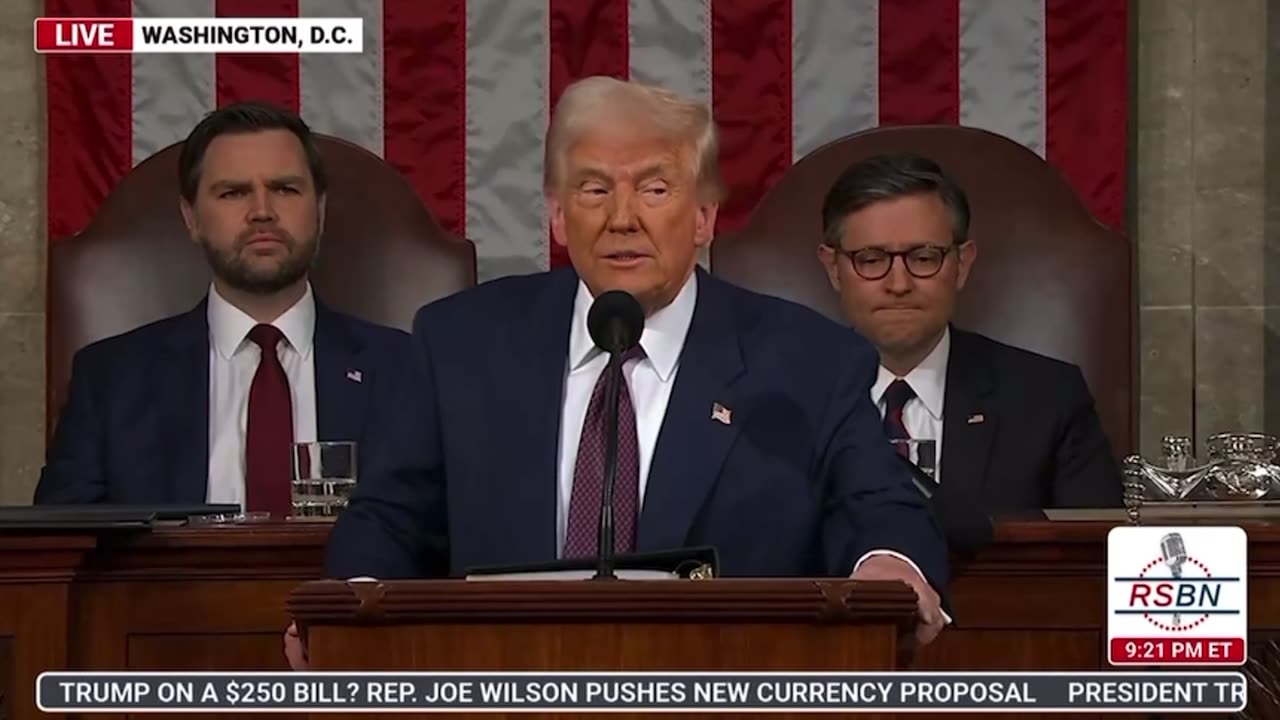 President Trump opens Joint Address - Dem AL Green gets kicked out by speaker johnson