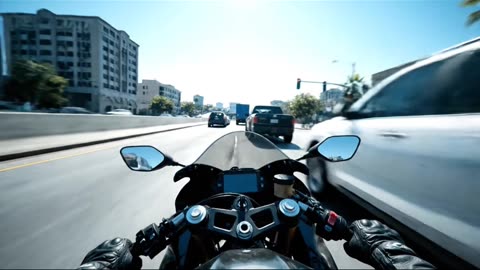 Biker close call