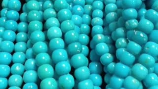 250102-3 Smooth natural original turquoise beads string will not get tired after wearing for a long