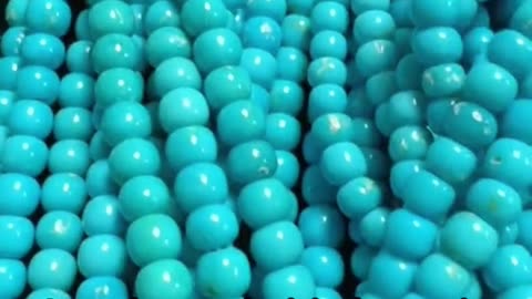 250102-3 Smooth natural original turquoise beads string will not get tired after wearing for a long