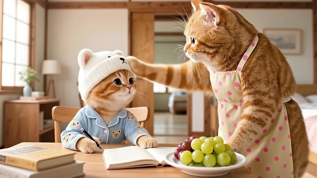 Ginger Kitten Struggles With Math ๐ฟ, Mama Catโs Heartwarming Solution ๐ _ Funny Cat Videos