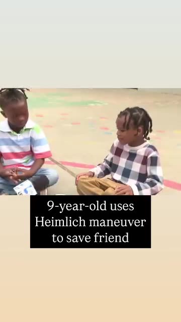 9-year-old uses Heimlich maneuver to save friend