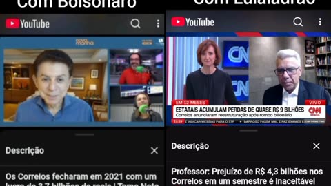 Correios com Bolsonaro lucraram 3,7 Bi. Correios com Lulaladrão prejuízo 4,3 BI.