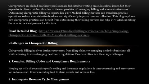 Improving Chiropractic Revenue with 24/7 Medical Billing Services