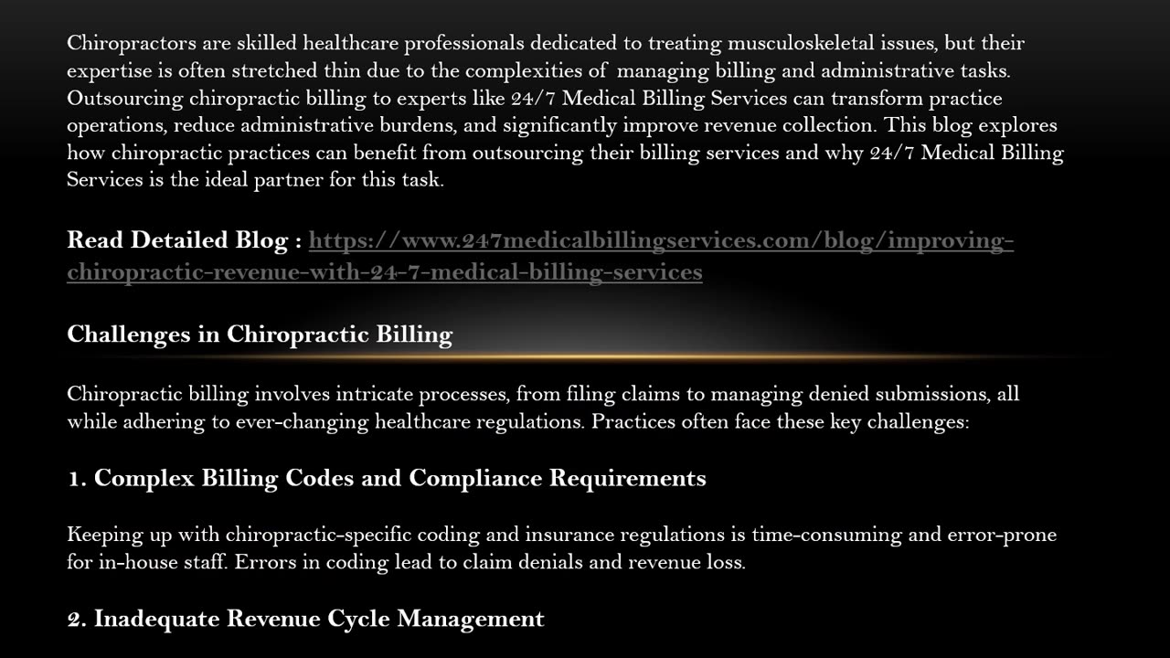 Improving Chiropractic Revenue with 24/7 Medical Billing Services