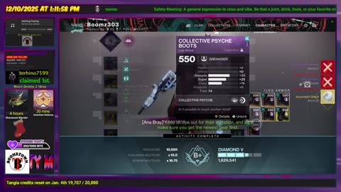 Destiny 2 - 12/10/25 - Grinding some new armor drops. | D2-18,929 hr