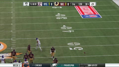 1966 REDSKINS VS MADDEN 18 WEEK 12 VS NEW YORK GIANTS