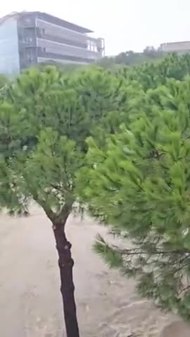 Flooding occurred after the Lez River overflowed in Montpellier, Occitania Region, France