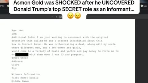 Trump was an informant 😎. I bet that is driving the liberals absolutely bonkers