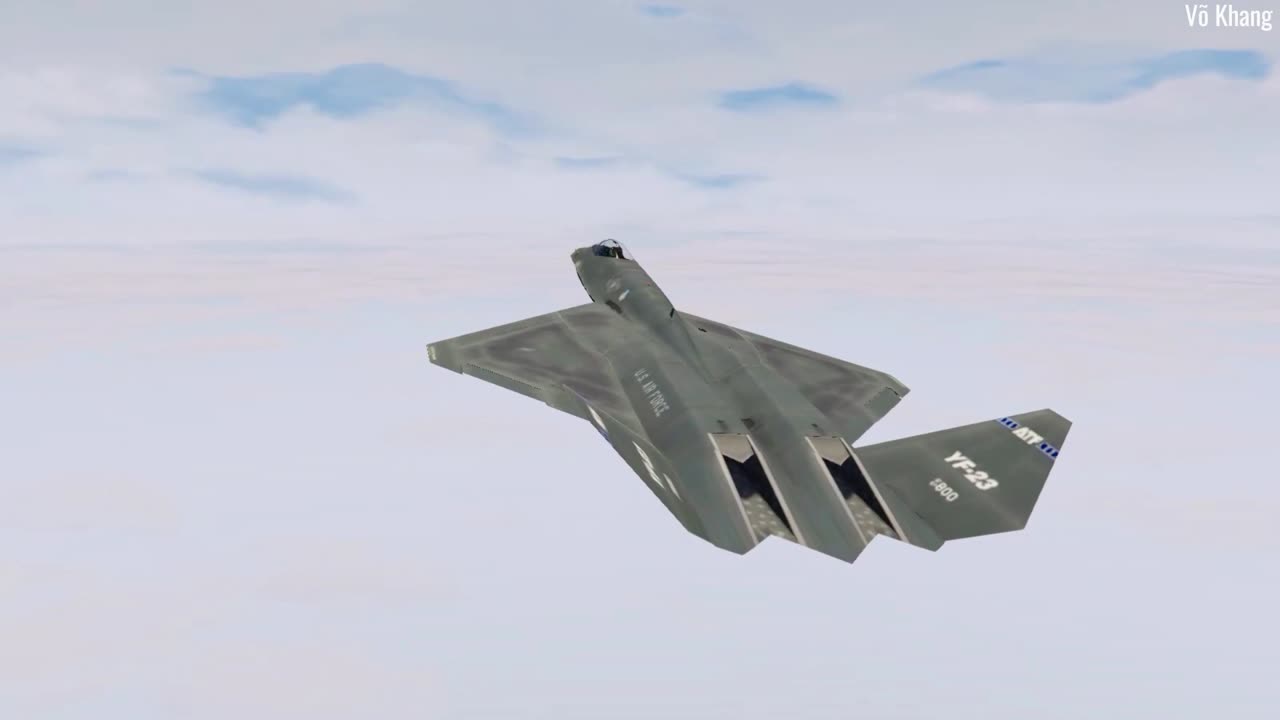 The powerful YF-23 fighter of the U.S Air Force
