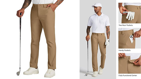 Golf Pants, Stretch Dress Pants, Work Business Slacks, Casual Pants [Available in 11 colors].