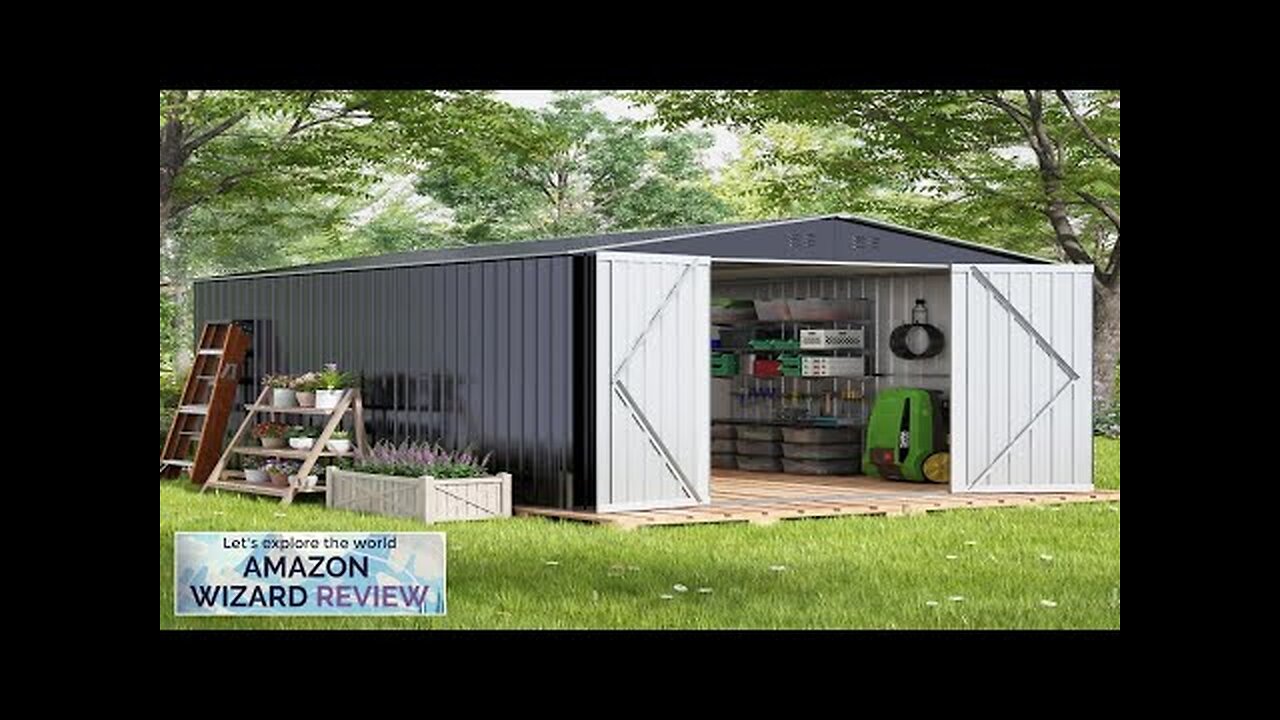 8x12 FT Outdoor Storage Shed Large Metal Tool Sheds with Updated Frame Review