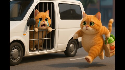 Mom Cat Saves Kitten from Car Animal Catcher