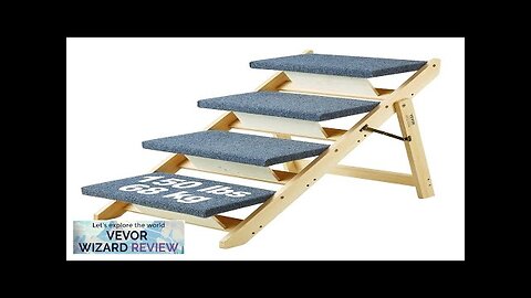 VEVOR Wood Pet Stairs/Pet Steps 2-in-1 Foldable Wooden Dog Stair for Beds Review