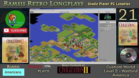 Sid Meier's Civilization II | 1996 | Windows PC | Warlord | America - Episode #21 | Let's Play