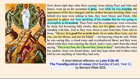 Luke 9:28–36 The Transfiguration of Jesus