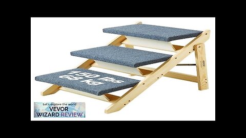 VEVOR Wood Pet Stairs/Pet Steps 2-in-1 Foldable Wooden Dog Stair for Beds Review