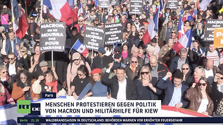 Paris: Proteste gegen Politik von Macron und Militärhilfe für Kiew