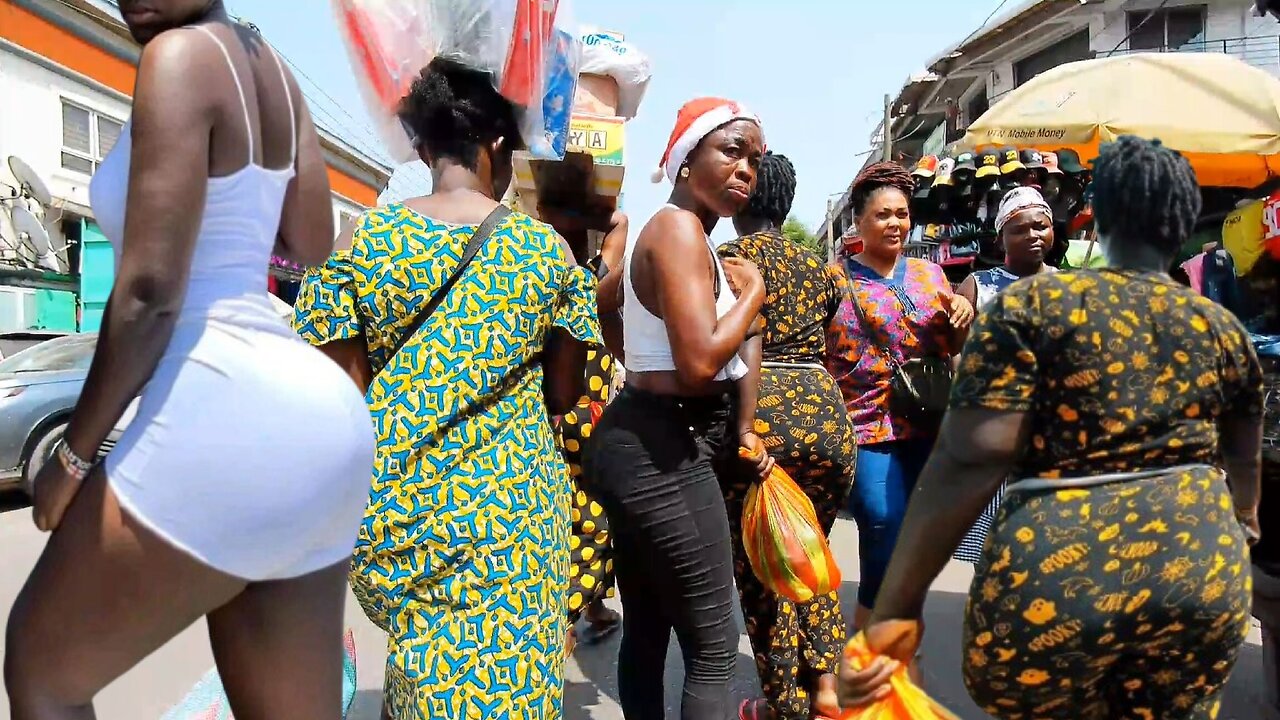 4K WALKING TOUR IN AFRICA STREET MARKET || ACCRA GHANA