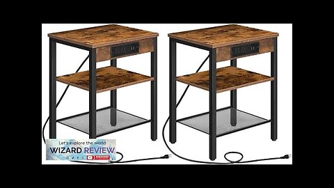 HOOBRO End Tables Set of 2 with Charging Station and USB Ports Review