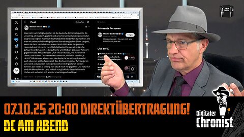07.10.25 20:00 Direktübertragung! DC am Abend