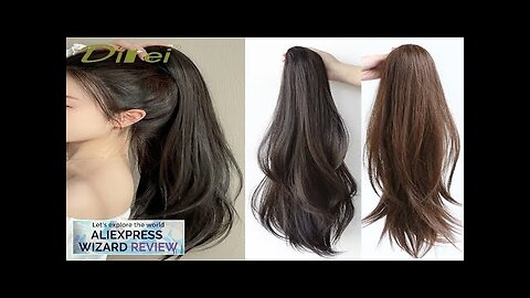 DIFEI Synthetic Grab Clip Ponytail Hair Extension Wig Natural Black 60CM Clip Review