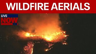 NEW AERIALS: Palisades, Eaton, Sunset, Woodley Hurst fires rage in Los Angeles