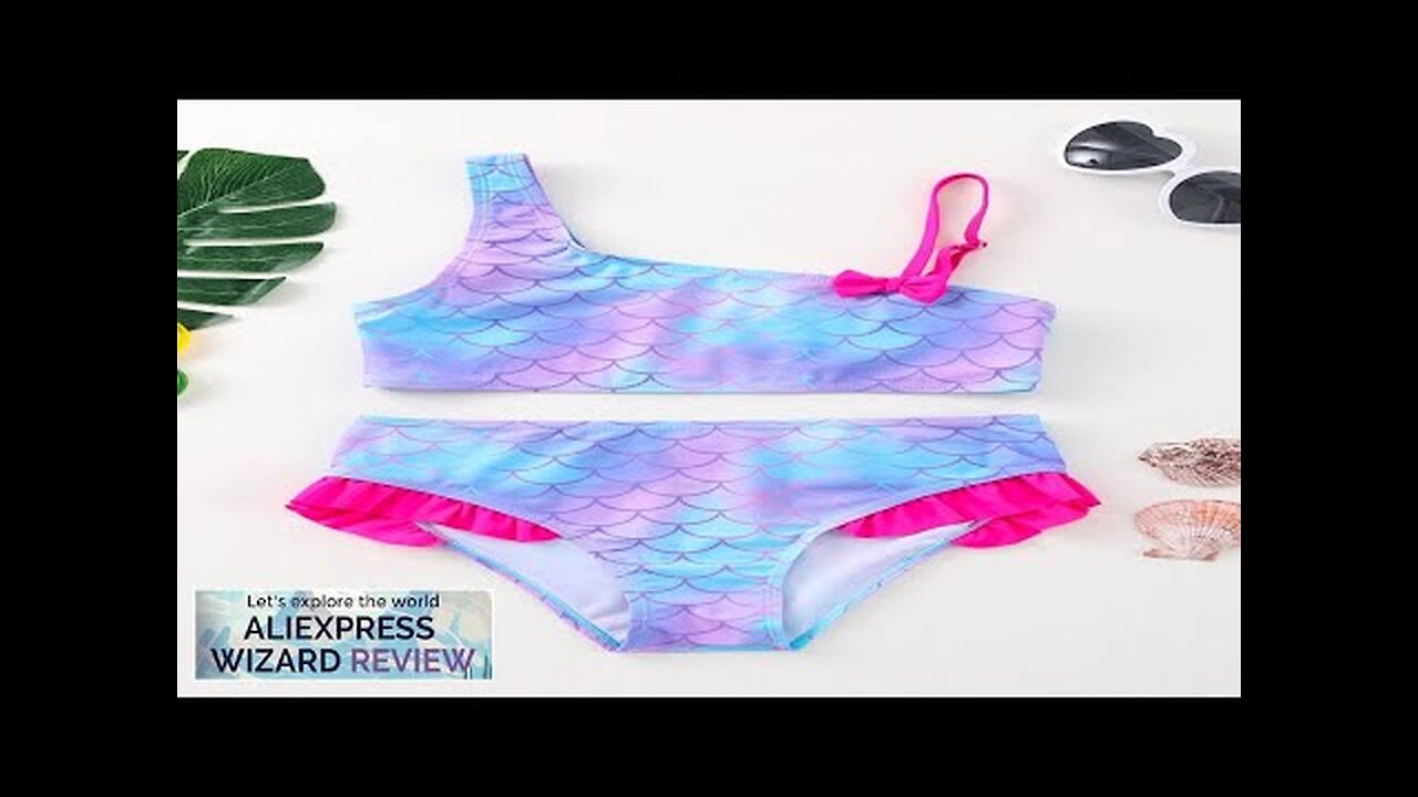 Fish Scale Printed Girls Bikini Swimsuit Set Top + Bottom Review