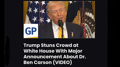 Trump Stuns Crowd at White House With Major Announcement About Dr. Ben Carson
