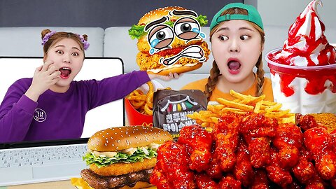 ASMR MUKBANG 🍔 Hamburger Chicken nugget