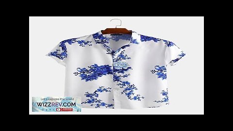 INCERUN Men Shirts Porcelain Floral Print Short Sleeve Relaxed Shirts Summer Cool Review