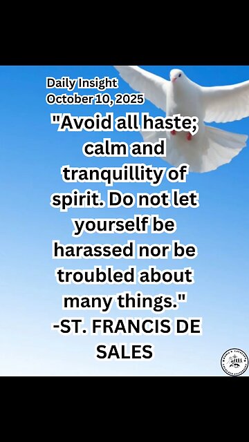 Daily Insight October 10, 2025 #faith #saint #Insight