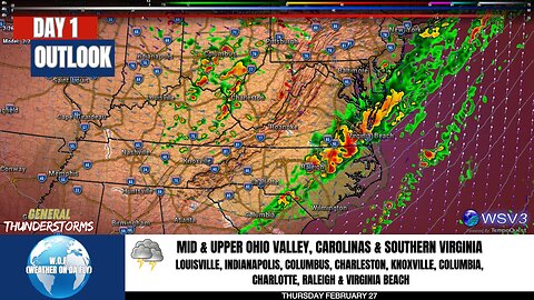 🌩️ Thunderstorms & Hail: Ohio Valley to Virginia! 2/27/25 #shorts #weatherupdate #stormalert