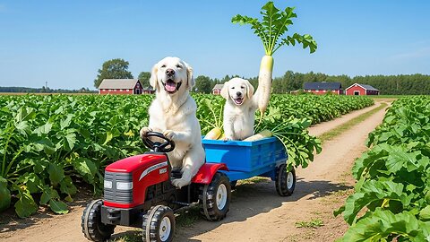 Mama Dog Harvests White Radishes 🌱🐕 and Sells at the Market 🛍️ to Buy Her Puppy a Cool RC Car 🐶🏎️✨