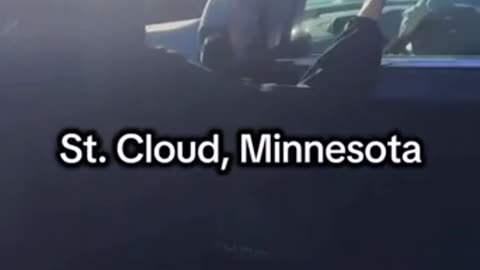 Ice Van Surrounded By Protestors