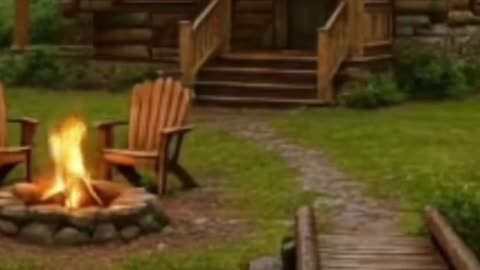 Charming Log Cabin in Forest Resort.