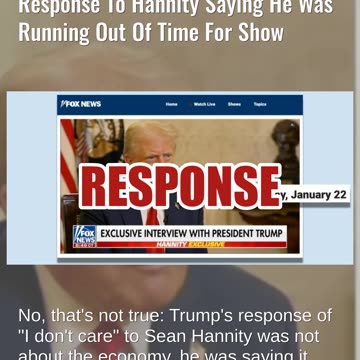 Fact Check: Trump Did NOT Say 'I Don't Care' About Economy -- Response To Running Out Of Time