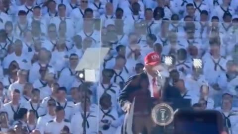 Navy jets zip by overhead as POTUS takes to the podium